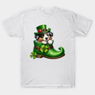 Australian Shepherd Dog Shoes For Patricks Day T-Shirt